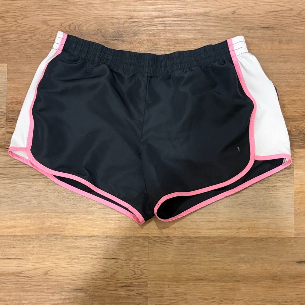 Danskin Now Charcoal and Pink Trim Athletic Shorts